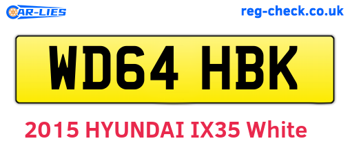 WD64HBK are the vehicle registration plates.