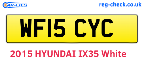 WF15CYC are the vehicle registration plates.