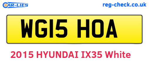 WG15HOA are the vehicle registration plates.