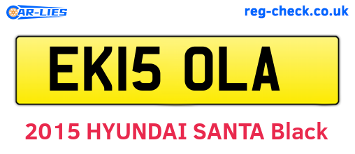 EK15OLA are the vehicle registration plates.