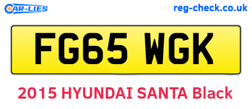 FG65WGK are the vehicle registration plates.