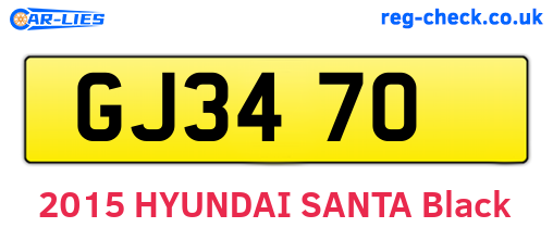 GJ3470 are the vehicle registration plates.