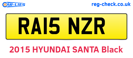 RA15NZR are the vehicle registration plates.