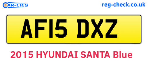AF15DXZ are the vehicle registration plates.