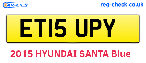 ET15UPY are the vehicle registration plates.