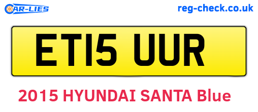 ET15UUR are the vehicle registration plates.