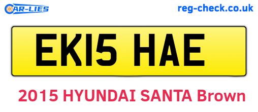 EK15HAE are the vehicle registration plates.