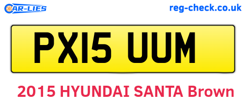 PX15UUM are the vehicle registration plates.