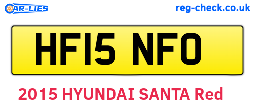 HF15NFO are the vehicle registration plates.