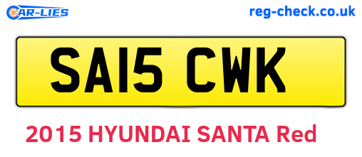 SA15CWK are the vehicle registration plates.