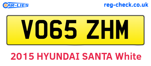 VO65ZHM are the vehicle registration plates.