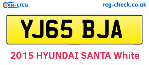 YJ65BJA are the vehicle registration plates.