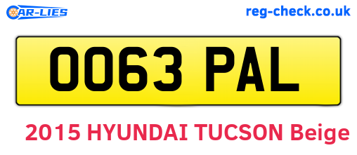 OO63PAL are the vehicle registration plates.