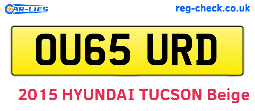OU65URD are the vehicle registration plates.