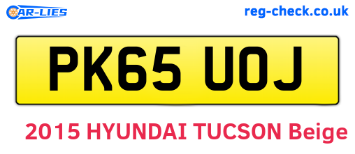 PK65UOJ are the vehicle registration plates.
