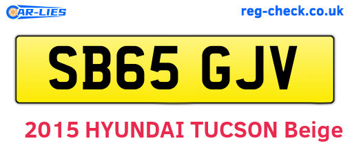 SB65GJV are the vehicle registration plates.