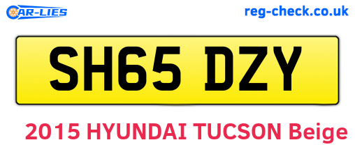 SH65DZY are the vehicle registration plates.