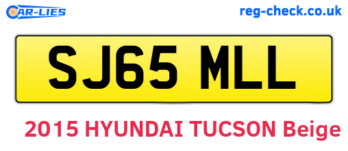 SJ65MLL are the vehicle registration plates.