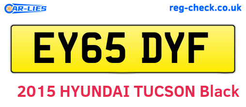 EY65DYF are the vehicle registration plates.