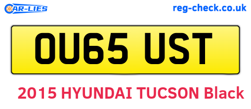 OU65UST are the vehicle registration plates.