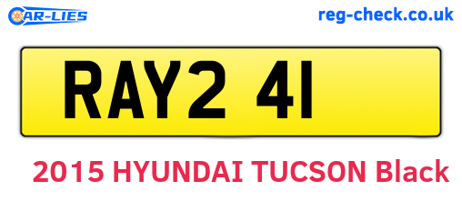 RAY241 are the vehicle registration plates.