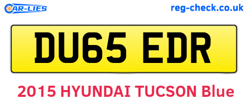 DU65EDR are the vehicle registration plates.