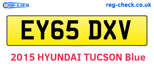 EY65DXV are the vehicle registration plates.