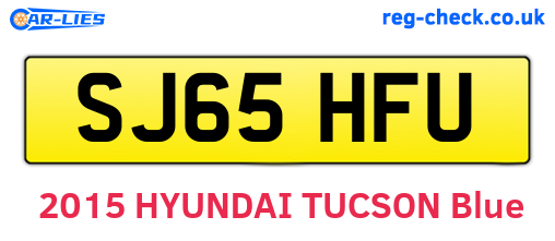 SJ65HFU are the vehicle registration plates.