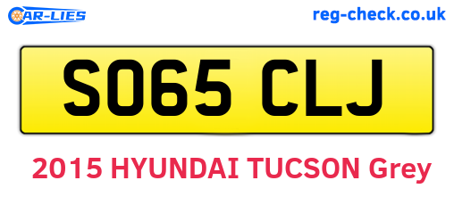 SO65CLJ are the vehicle registration plates.