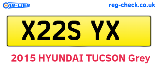 X22SYX are the vehicle registration plates.
