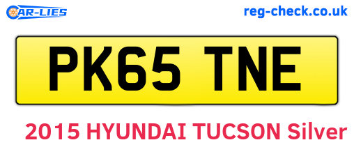 PK65TNE are the vehicle registration plates.
