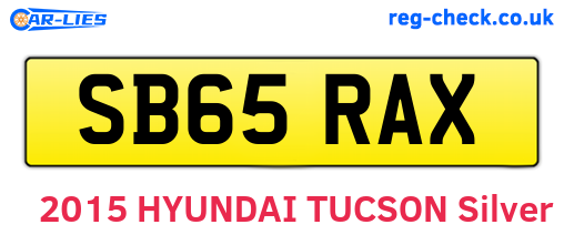 SB65RAX are the vehicle registration plates.
