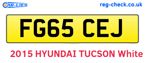 FG65CEJ are the vehicle registration plates.
