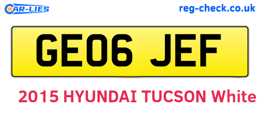 GE06JEF are the vehicle registration plates.