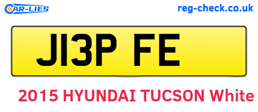 J13PFE are the vehicle registration plates.