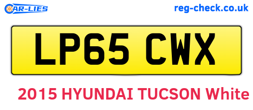 LP65CWX are the vehicle registration plates.
