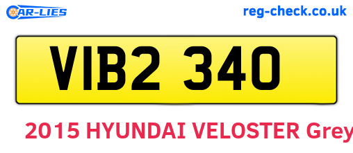 VIB2340 are the vehicle registration plates.