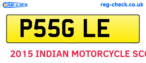 P55GLE are the vehicle registration plates.