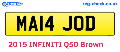 MA14JOD are the vehicle registration plates.