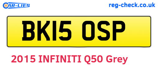 BK15OSP are the vehicle registration plates.