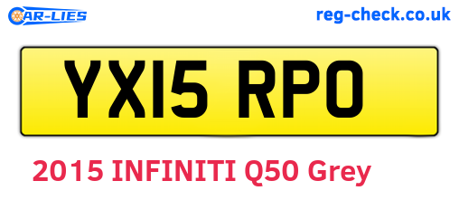 YX15RPO are the vehicle registration plates.