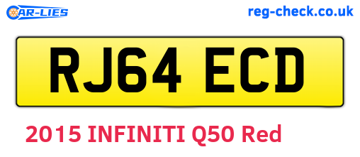 RJ64ECD are the vehicle registration plates.