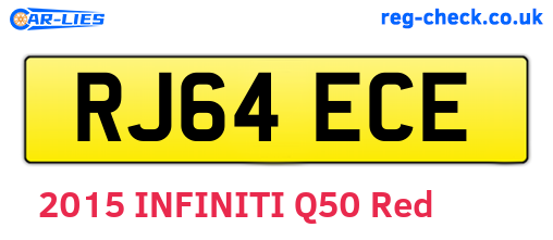 RJ64ECE are the vehicle registration plates.