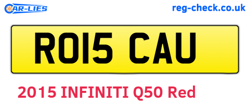 RO15CAU are the vehicle registration plates.