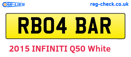 RB04BAR are the vehicle registration plates.