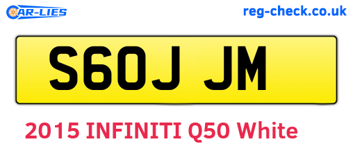 S60JJM are the vehicle registration plates.