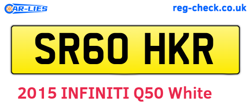 SR60HKR are the vehicle registration plates.