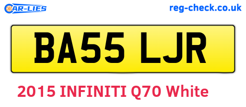 BA55LJR are the vehicle registration plates.