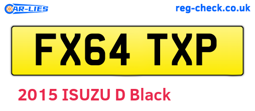 FX64TXP are the vehicle registration plates.