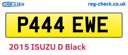 P444EWE are the vehicle registration plates.